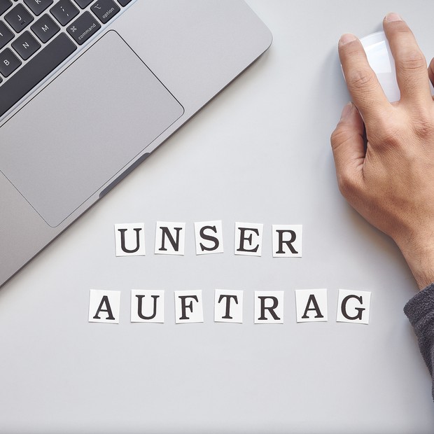 Schriftzug Unser Auftrag