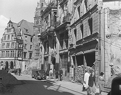 Münster, Rothenburg, Blick auf Prinzipalmarkt, ca. 1947