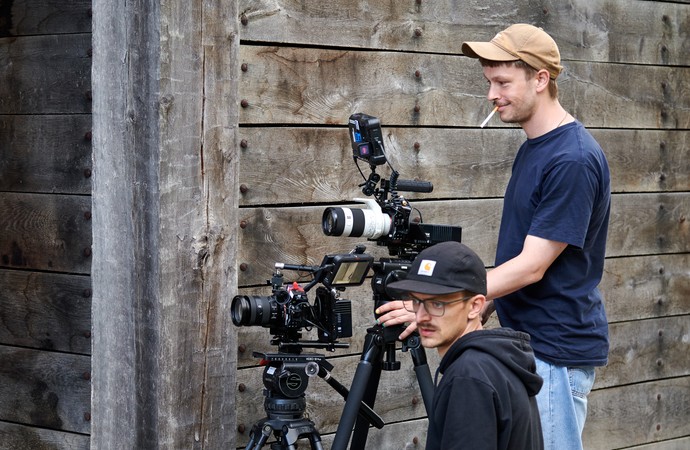 Kamerateam Henrik Paro und Moritz Schierenbeck bei der Arbeit