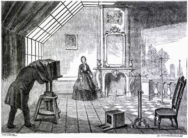 Blick in ein Tageslichtatelier um 1870