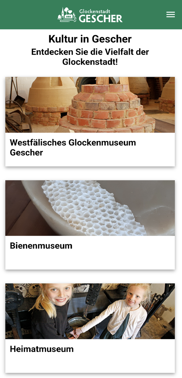Screenshot aus der „Glockenapp“: Perspektivisch soll die Anwendung auf alle Gescheraner Museen ausgeweitet werden.
