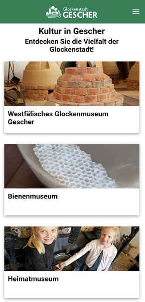 Screenshot aus der „Glockenapp“: Perspektivisch soll die Anwendung auf alle Gescheraner Museen ausgeweitet werden.